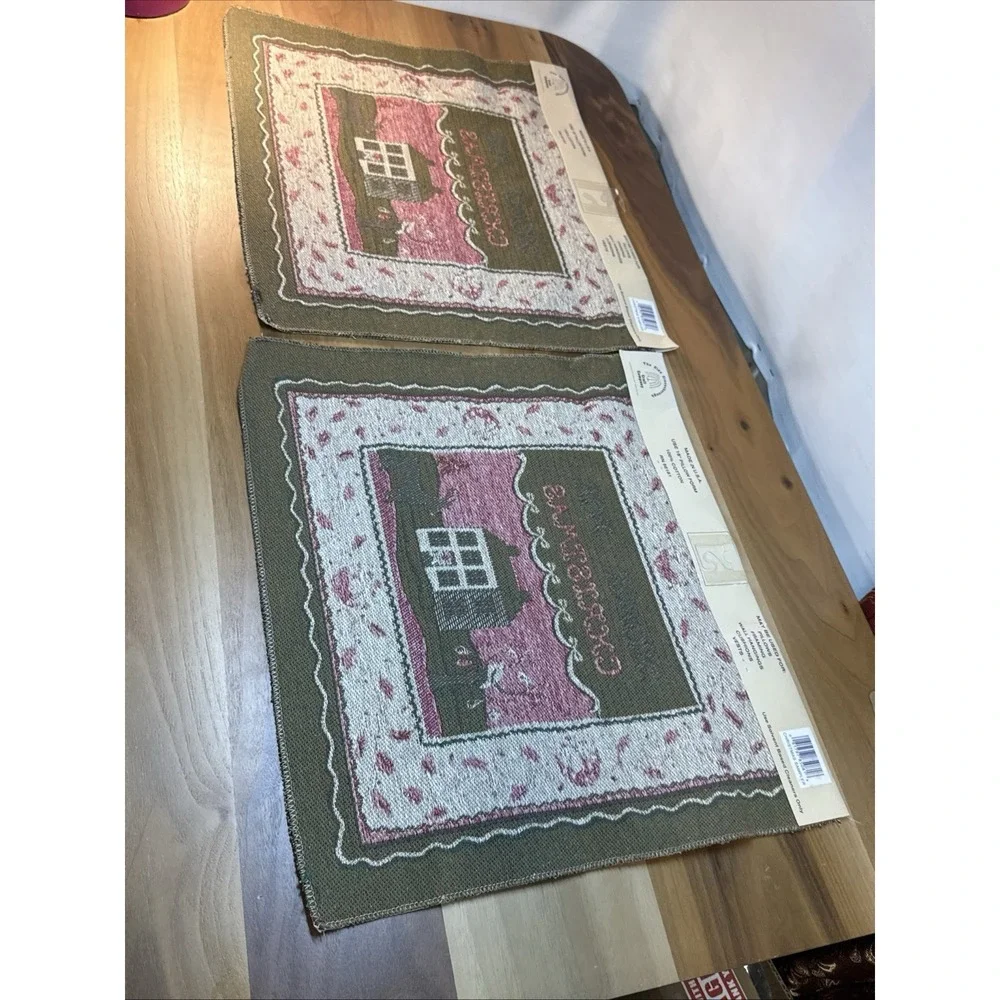New (2) Jacquard‎ Loomed Tapestry Home For Christmas Pillows Framing Wall 18x16